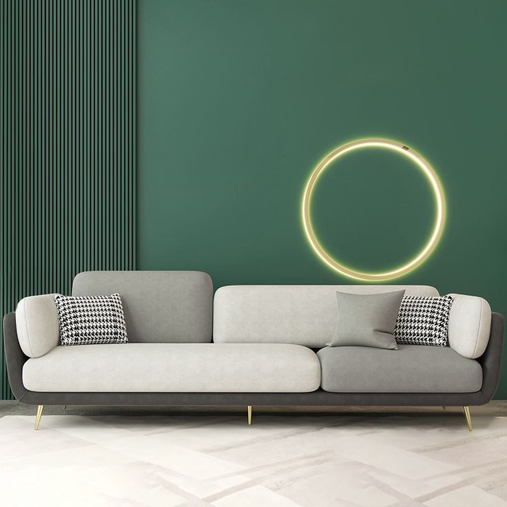 88_6_ Pink Upholstered Sofa 4-Seater Modern Gold Couch for Living Room
